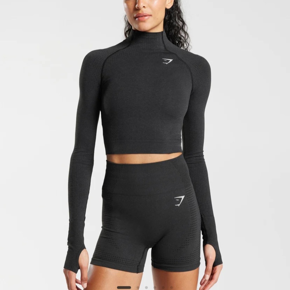 GYMSHARK VITAL SEAMLESS 2.0 HIGH NECK MIDI TOP